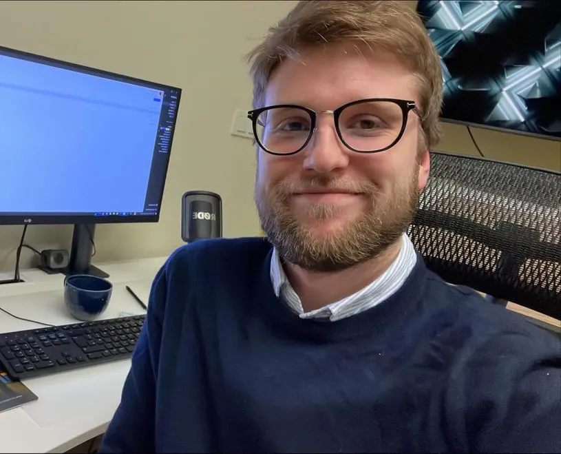Max Miskow at his desk