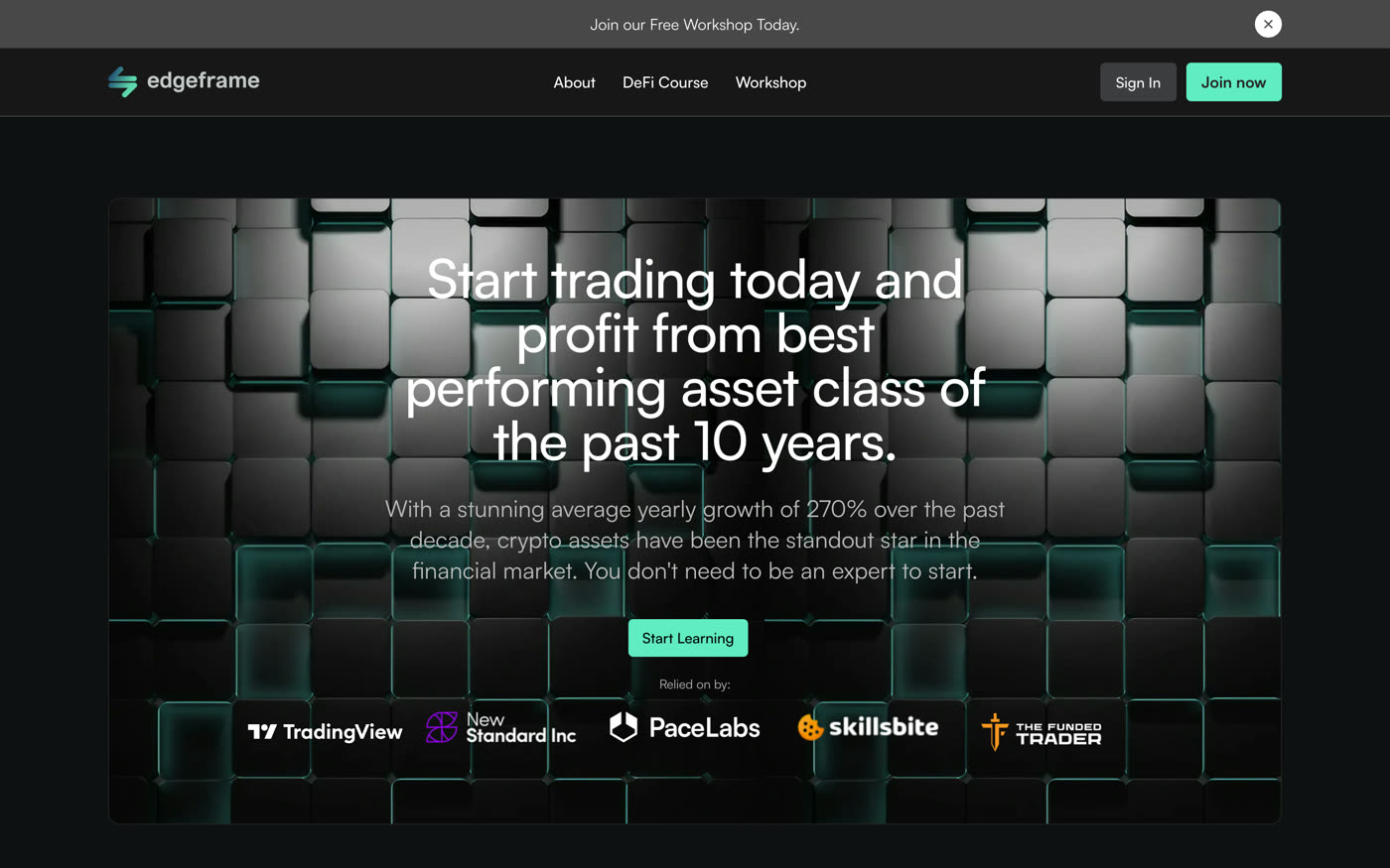 The Edgeframe home page
