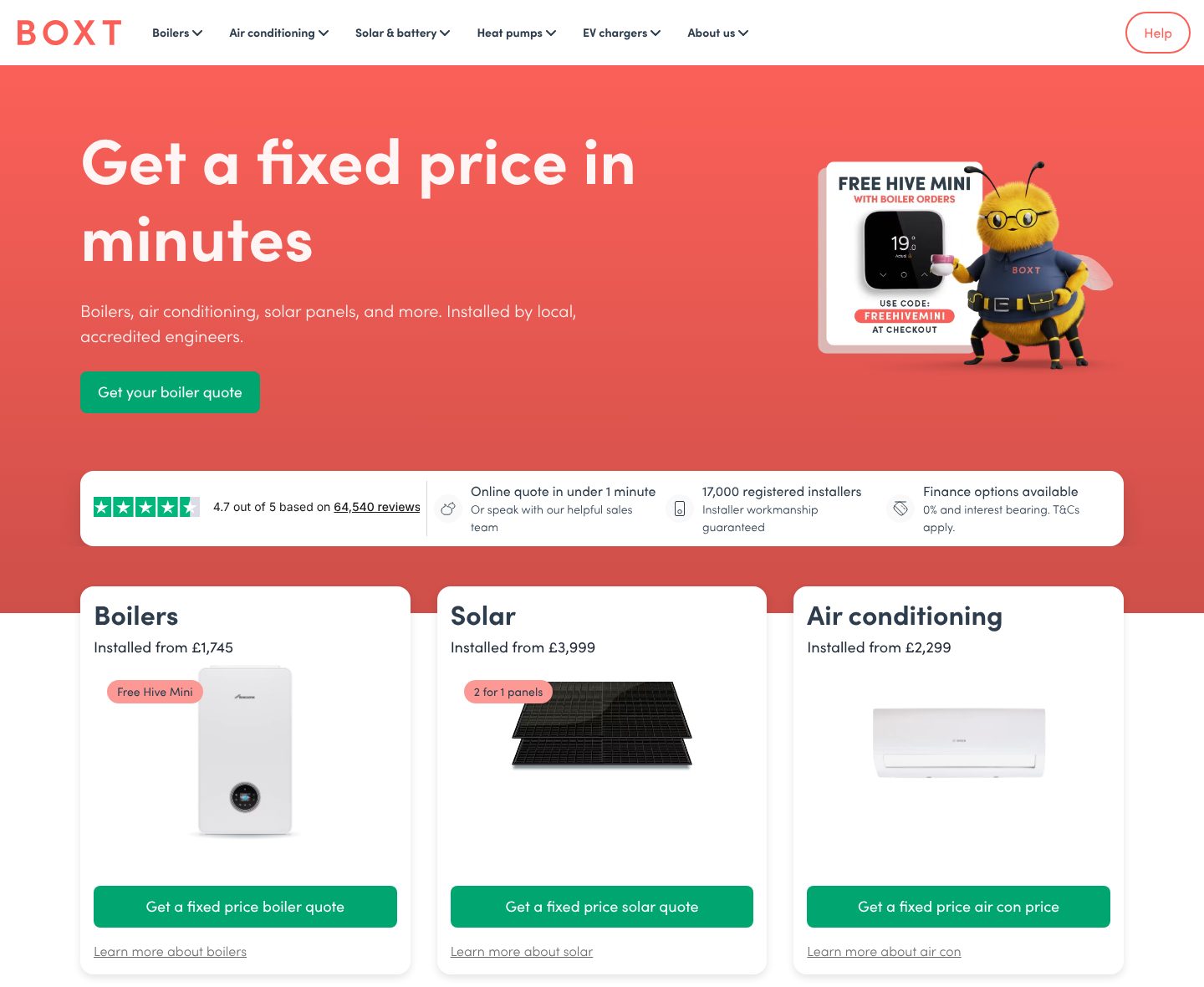A price before the call, on the BOXT website