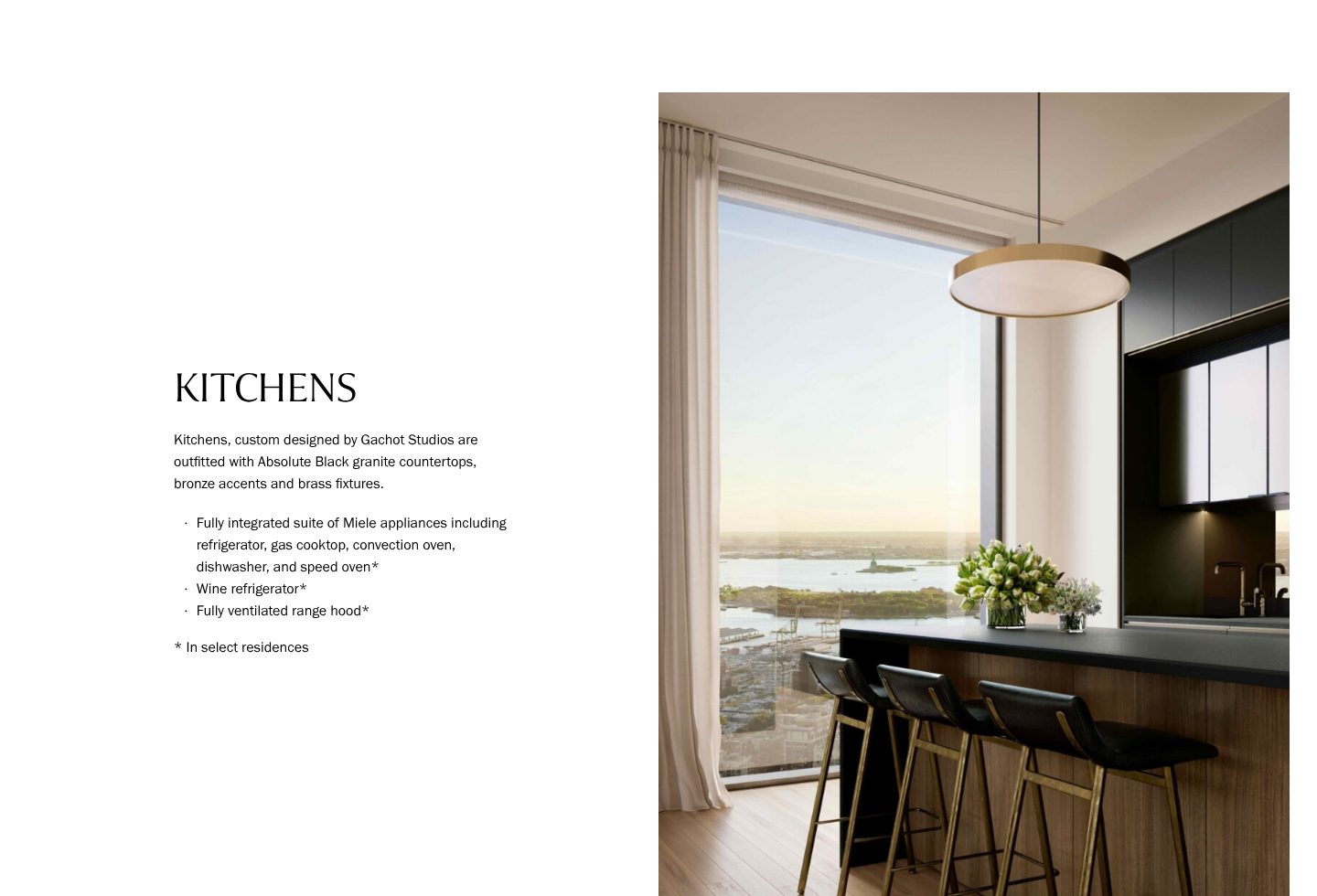 The finish, by name, on the Brooklyn Tower website