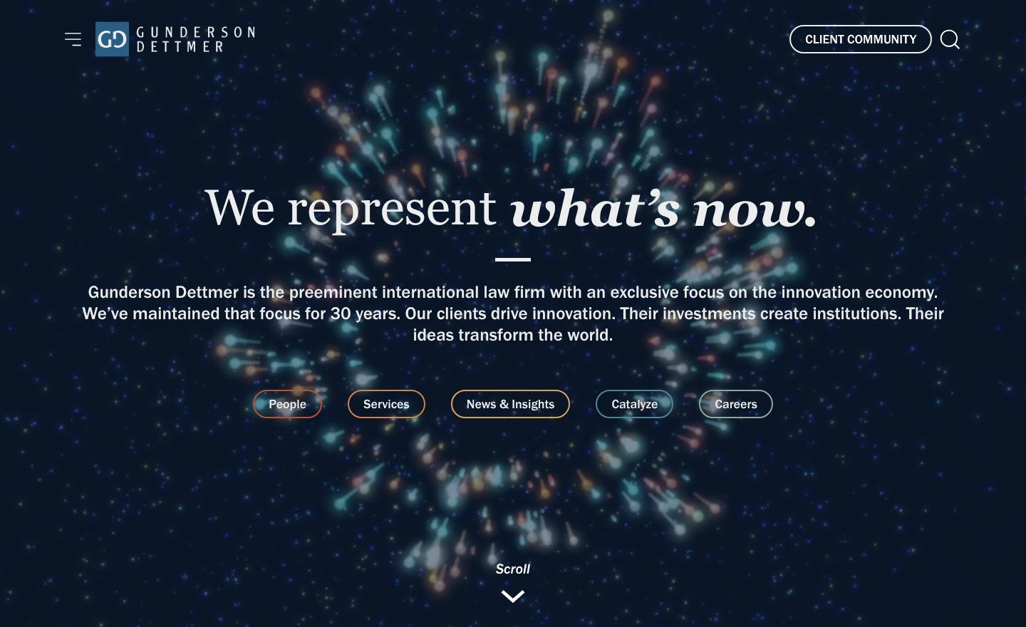 Whom you act for, and on what, on the Gunderson Dettmer website