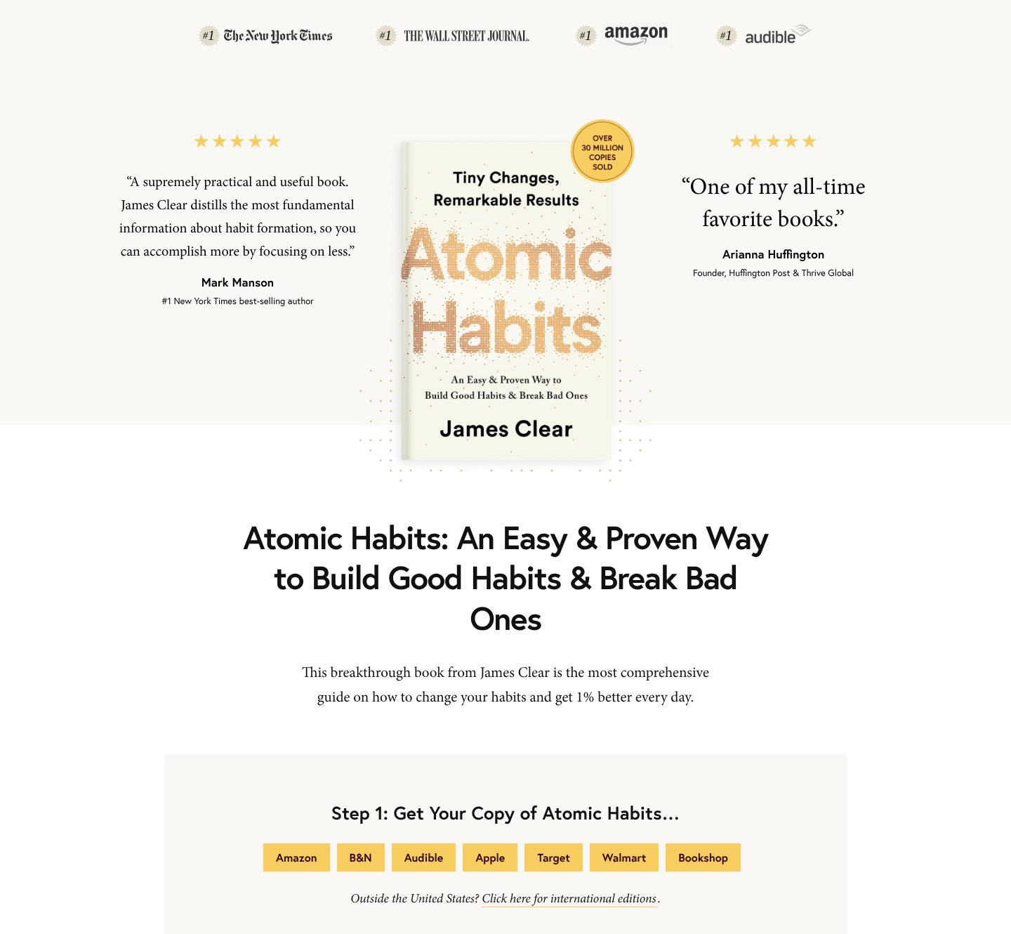 Books, and where to buy them, on the James Clear website