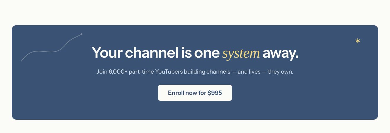 The last call, on the Part-Time YouTuber Academy, Ali Abdaal website