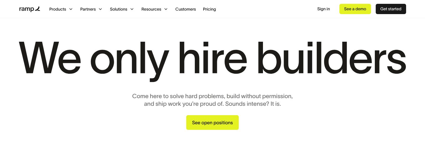 Why here, said as a filter, on the Ramp website